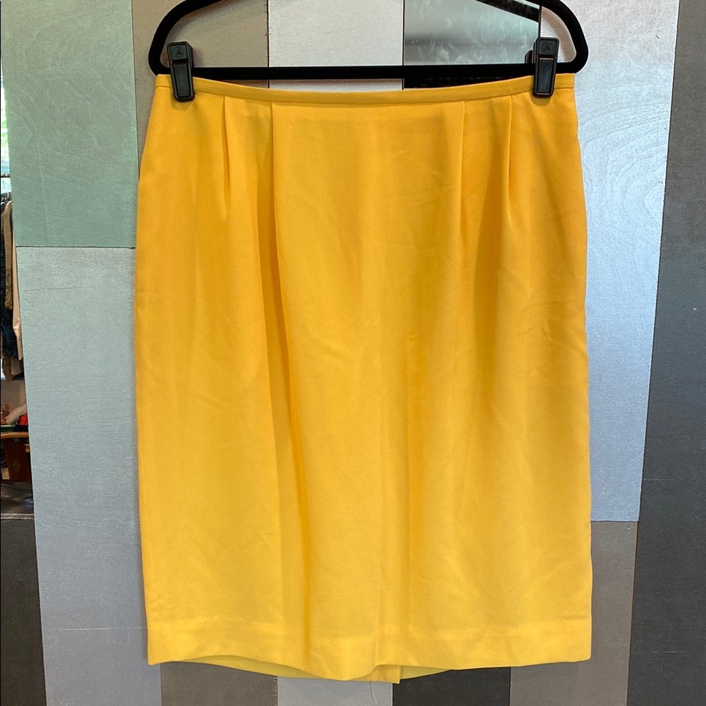 RENA ROWAN Vintage Elegant Yellow Pencil Skirt
